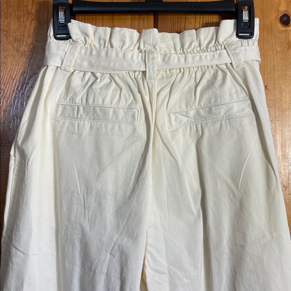 Everlane Cream Trousers with Belt the paper bag organic cotton pants medium - Picture 10 of 13